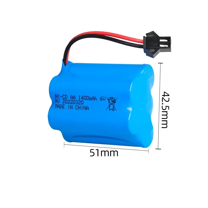 6V 1400Mah NI-CD Batterij Voor Rc Speelgoed Auto Tanks Treinen Robot Boot Kanon NI-CD Aa 1400Mah 6V Oplaadbare Batterij