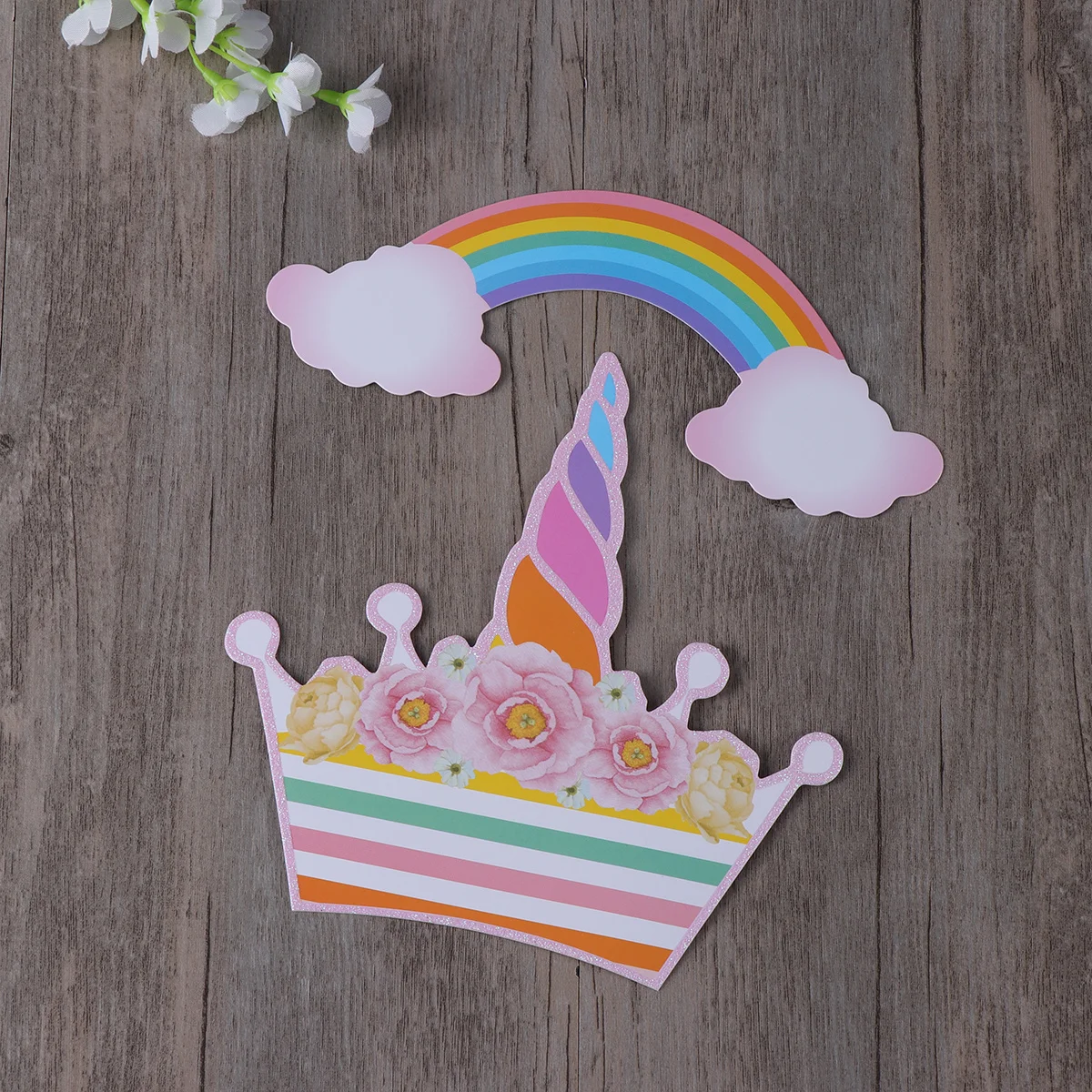 

10Pcs Rainbow Unicorn Photobooth Props Set Bright Color Birthday Party Decor Photo Props for Party Celebration