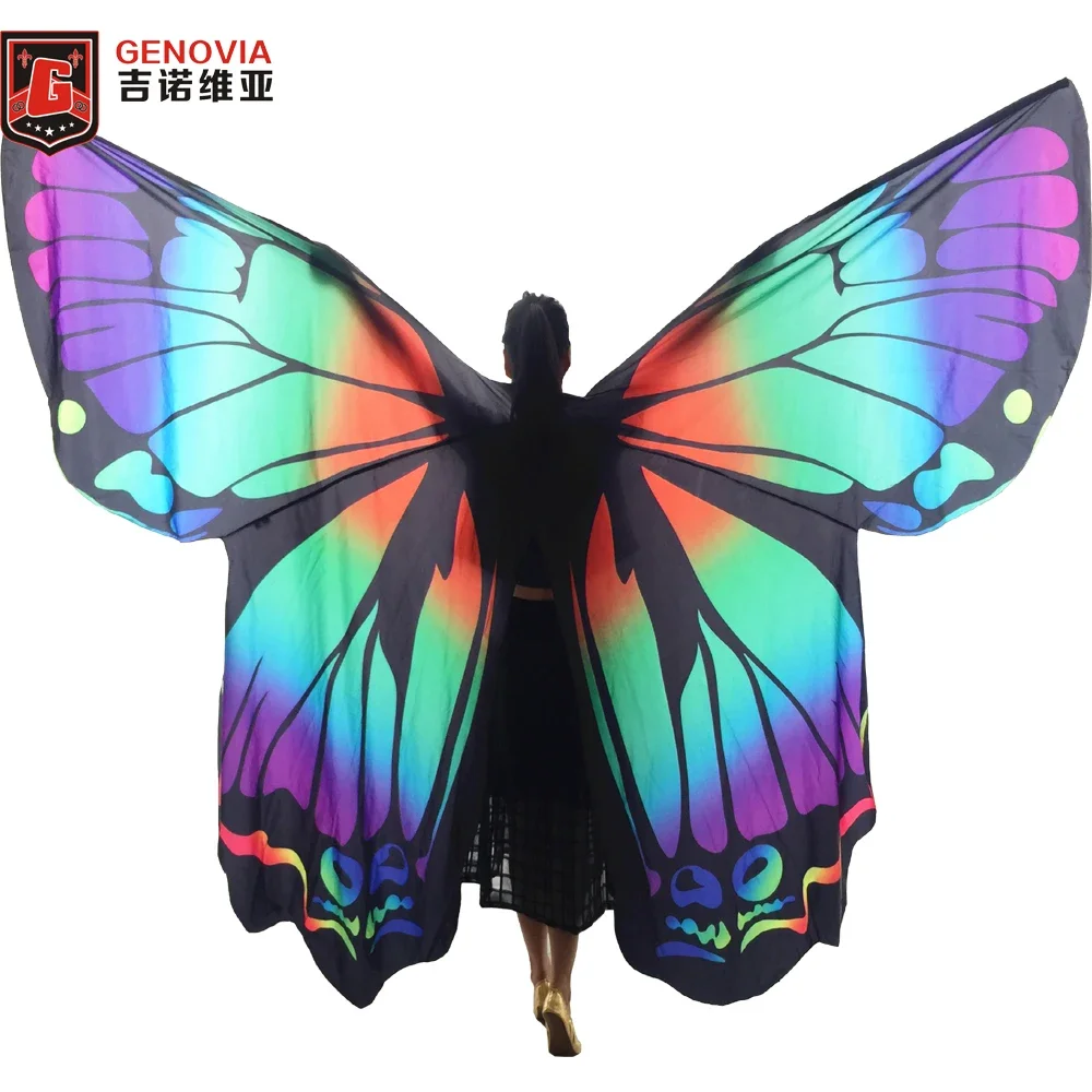 New Butterfly Belly Dance Costume 360 Isis Wings Egyptian Dance Wear Women Cape Cloak Dance Fairy Wing Wings And Sticks