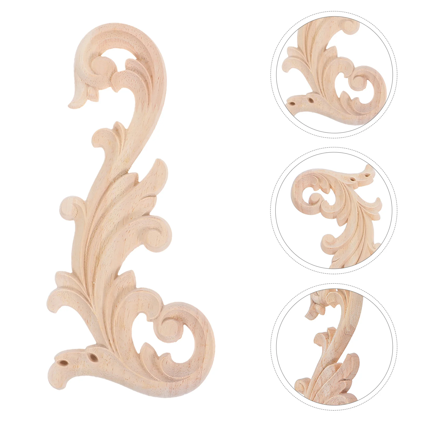 

4Pcs Unpainted Wood Appliques for Furniture Easy to Paint Decorative Onlays for Cabinets Walls Beds Wood Carved Onlay Appliques
