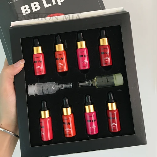Kit de iniciación de suero con ampolla para labios BB, 5ml, brillo de labios semipermanente BB, pigmento teñido, hidratación duradera para el cuidado de los labios