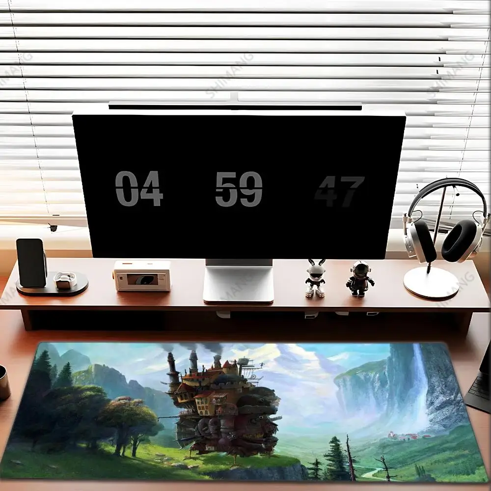 Podkładka pod mysz Anime Street Kawaii Podkładka pod mysz Akcesoria do gier na laptopa Podkładka pod klawiaturę PC H-Howls Moving C-Castle Podkładka pod mysz dla graczy na biurko — zdjęcie produktu 2