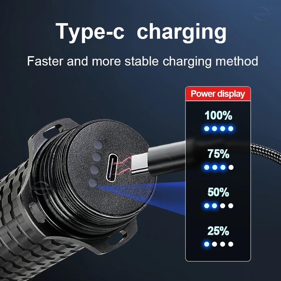 الطاقة العالية مصباح يدوي LED مصباح الغوص المهنية شحن USB في الهواء الطلق التخييم مصباح يدوي IPX8 الإضاءة الليلية المقاومة للماء