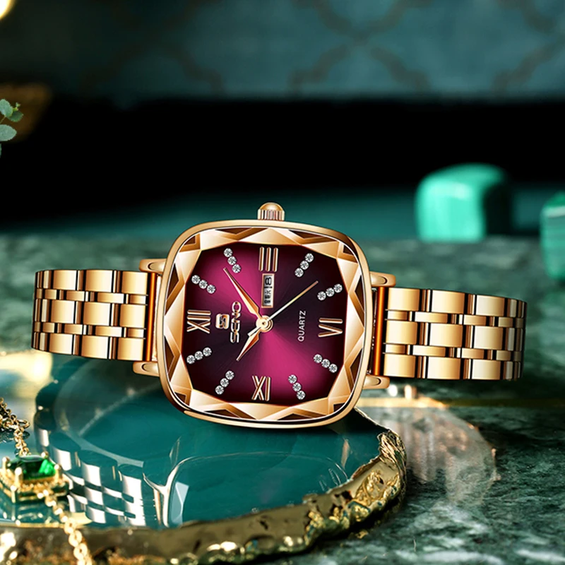 Luxury Diamond-Set Waterproof Quartz Watch for Women