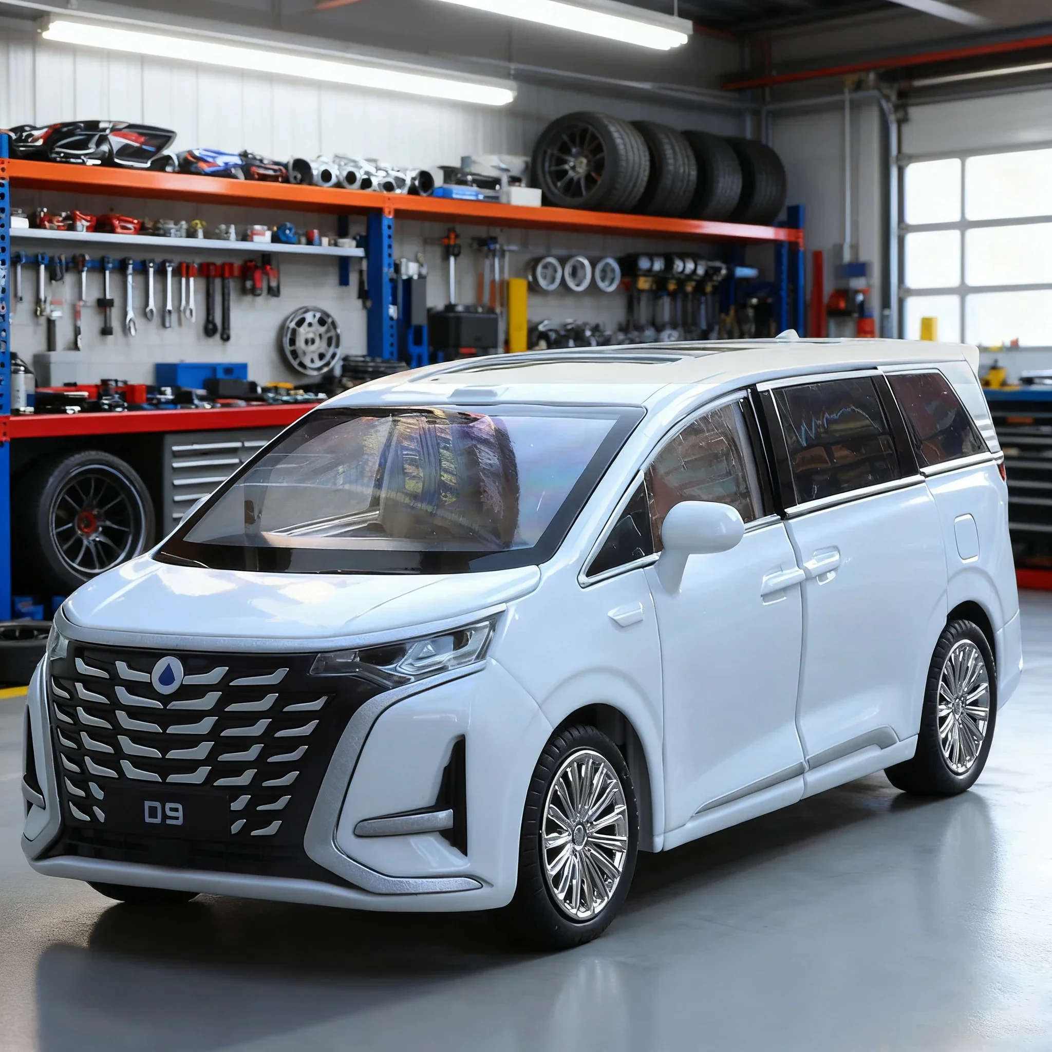 1:24 合金車 ダイキャスト MPV D9 デンザ ダイキャストモデル サウンドライト プルバック 子供のおもちゃ コレクション 誕生日プレゼント