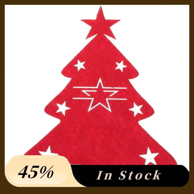 

A60Z Top 100PCS Organizer Table Decor Knife And Fork Holder Cutlery Bag Christmaselk Xmas Tree Pocket