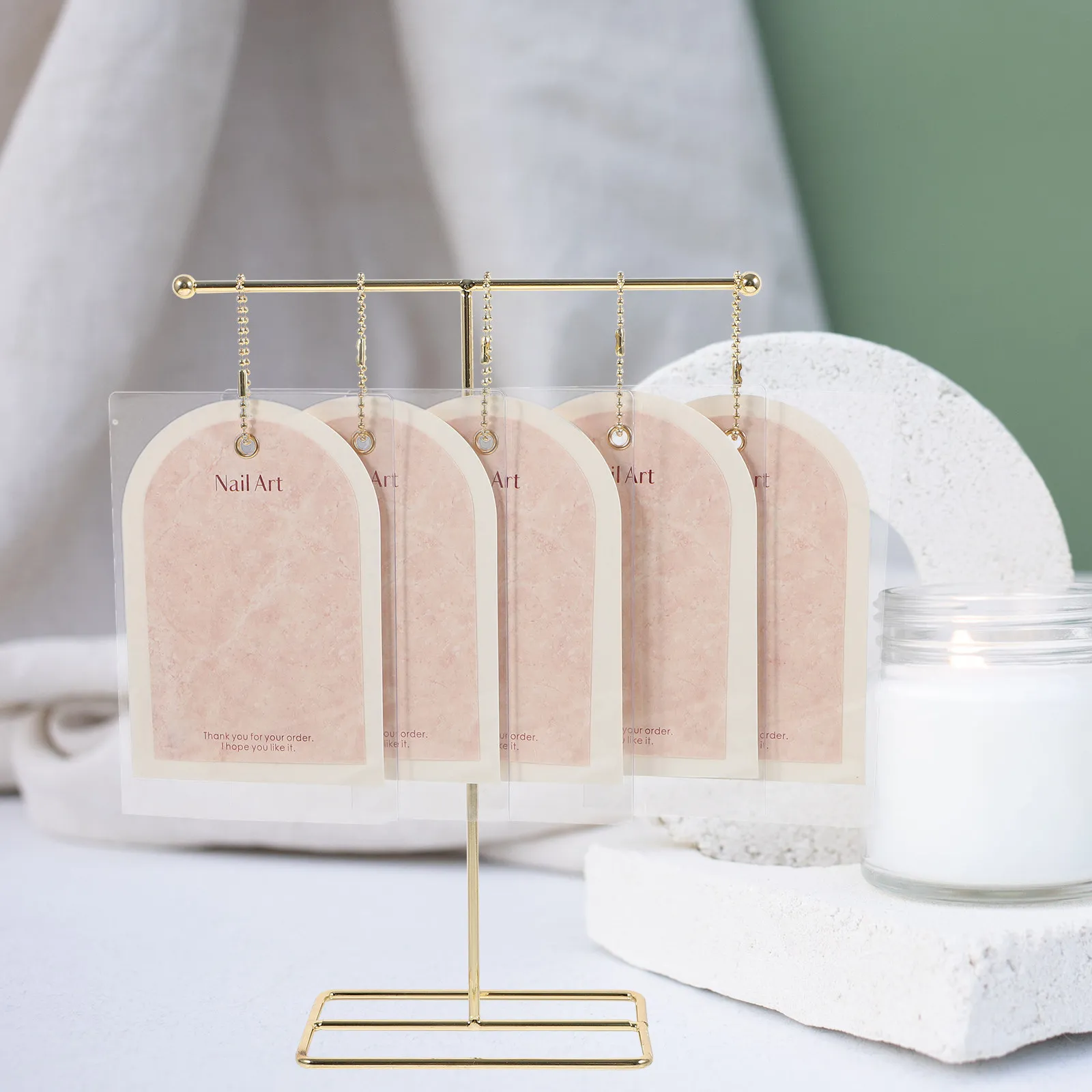 

Набор из 1 шт. винтажных демонстрационных карточек для ногтей, элегантный дизайн, Т-образная подставка для демонстрации накладных ногтей, держатель для маникюра в салоне