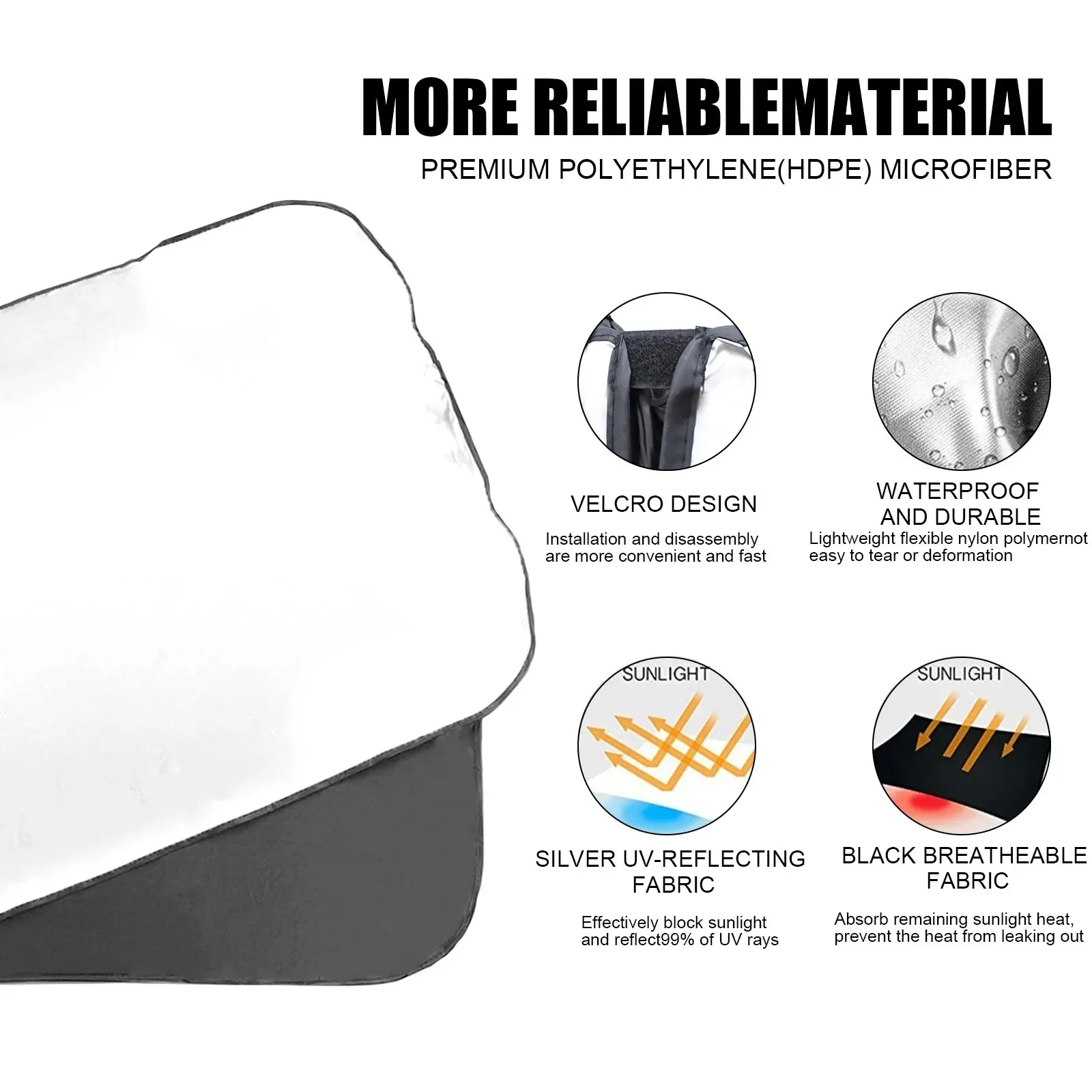 1PCS The Sun Visor on the Front Windshield of a Car The Internal Sun Visor Can Be Folded and Stored to Block Ultraviolet Rays image 5