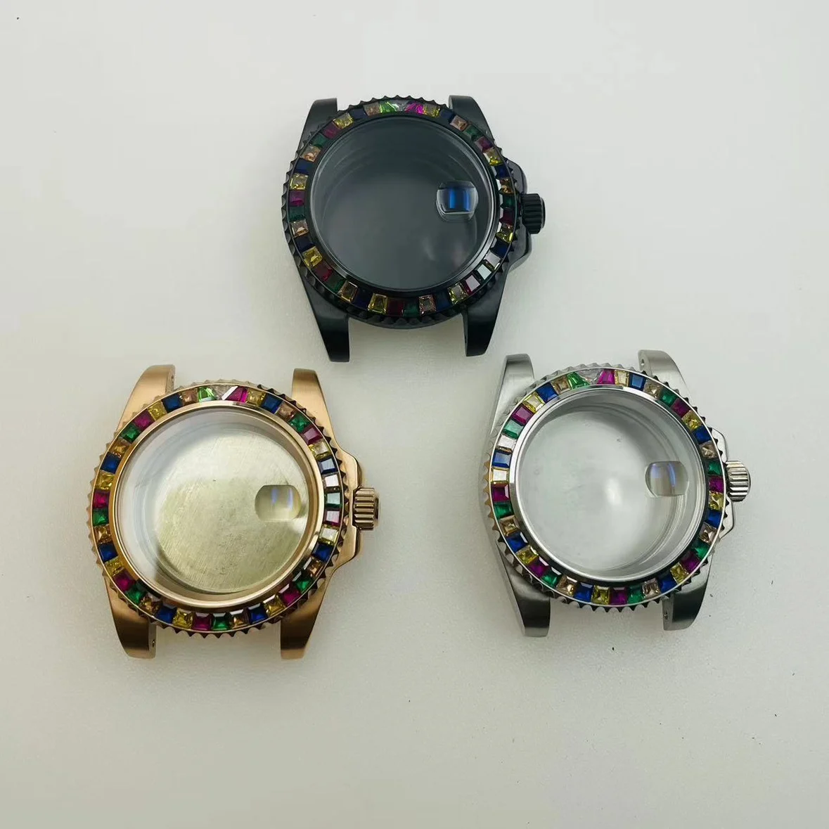 

Color diamond NH35 case, color candy drill ring case cover, suitable for 28.5mm dial watch accessories