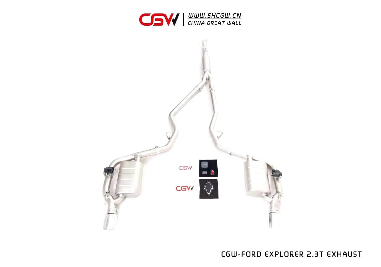 High Demand Stainless Steel Exhaust Pipe System with Dual Carbon Fiber  Tips for Explorer 2.3T MY 2020