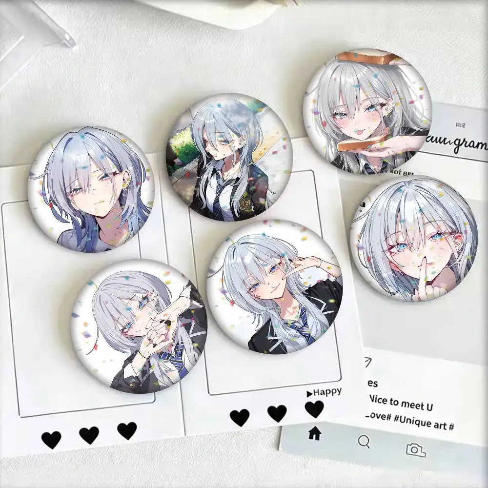 Haimiya Senpai Wa Kowakute Kawaii 25 32 44 58 75mm Badges Personalized Round Brooches Pins Accessory Gift