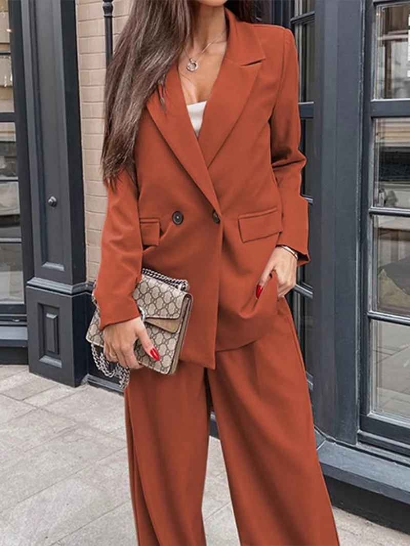 

Элегантный комплект из 2 предметов, женский наряд, осенняя одежда, женский пиджак с длинными рукавами, пальто, топ и брюки, комплекты из двух предметов в стиле OL, женские комплекты