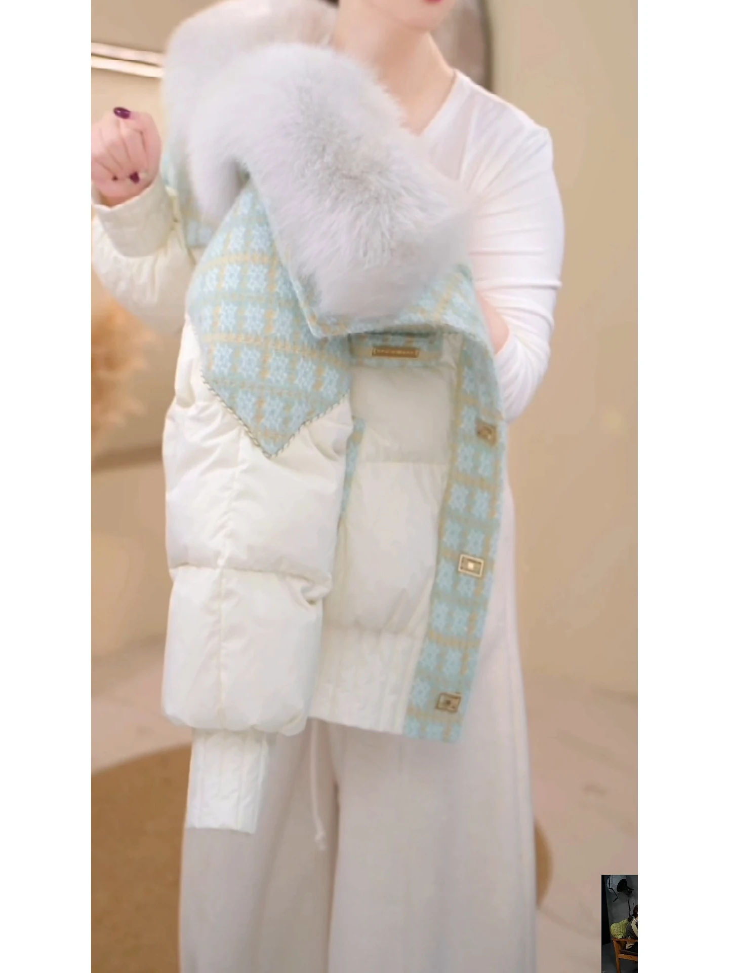 

Thickened down Cotton Jacket Women's Fashion Style Stand Collar Patchwork Coat Warm Autumn Winter New Arrival Big Fur Collar