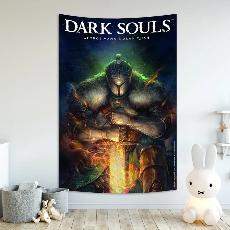 Classic Game Poster Dark Souls 3 Tapestry Psychedelic Decorative Background Gamer Room Decor # 0@