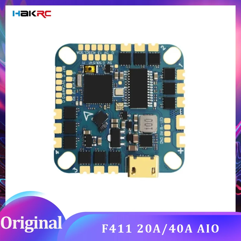 

HAKRC F4126 F411 AIO Flight Controller ICM42688 BLHELI_S 20A/40A ESC Built-in OSD Barometer Current Sensor 2-6S for RC FPV Drone