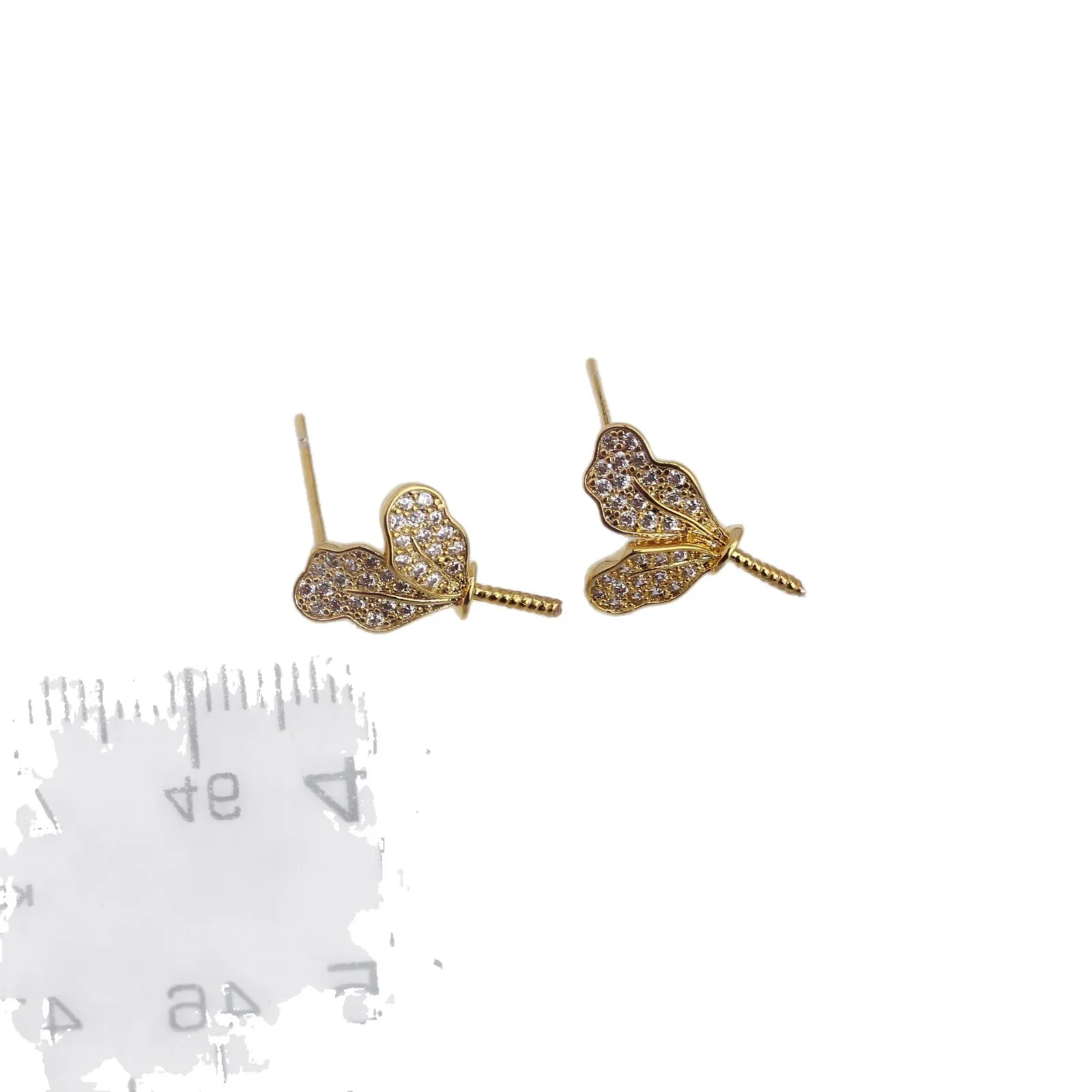 4PCS E217 Gold Plated Copper S925 Silver Needle Pearl Stud Earrings Findings Jewelry Making DIY Jewelry Accessories