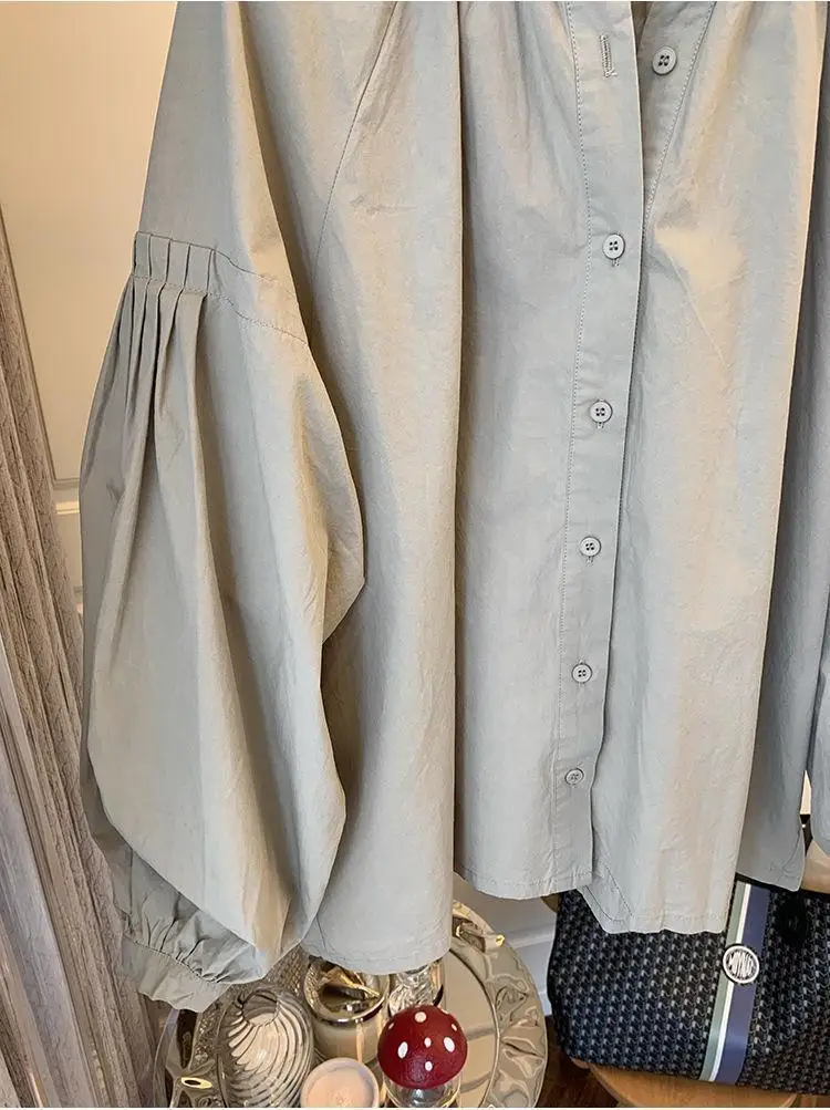 レディース無地ホワイトOネックパフスリーブブラウス 女性用 2025年夏 ファッション レディース ストリートウェア