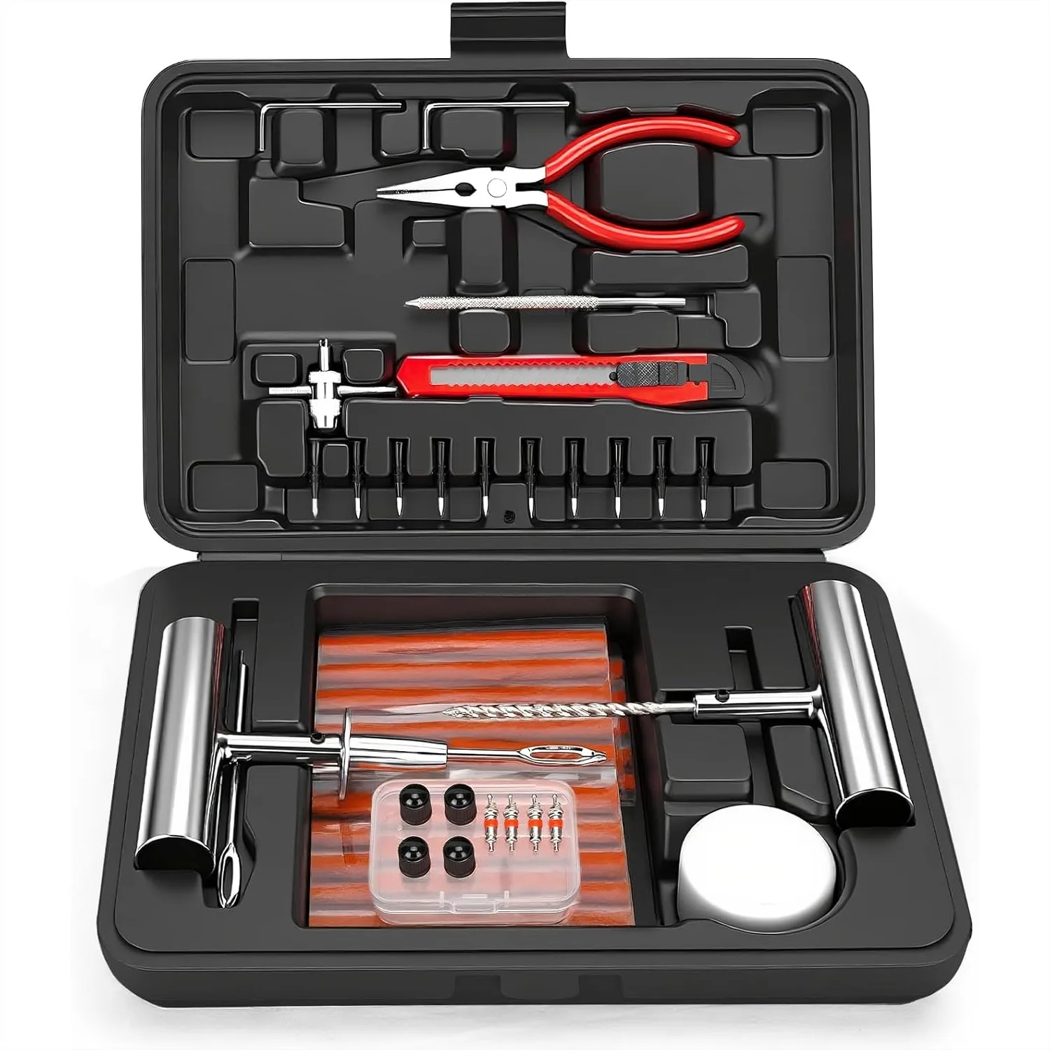 

Heavy Duty Tire Plug Kit - 70pcs All-in-One Universal Repair for Car, Truck, SUV, ATV, Motorcycle & RV