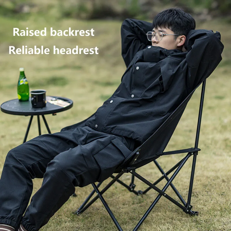 Blackdog Outdoor Folding Chair Multi Pole Cross Support Portable Camping Raised Moon Chair Outdoor Picnic Camping Fishing Chair