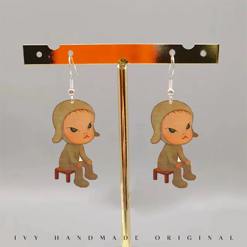 Nara Yoshitomo Earrings Cute Acrylic Japanese Nara Yoshitomo Dangle Earrings Charm For Pendant Kids Adults Fans Gift