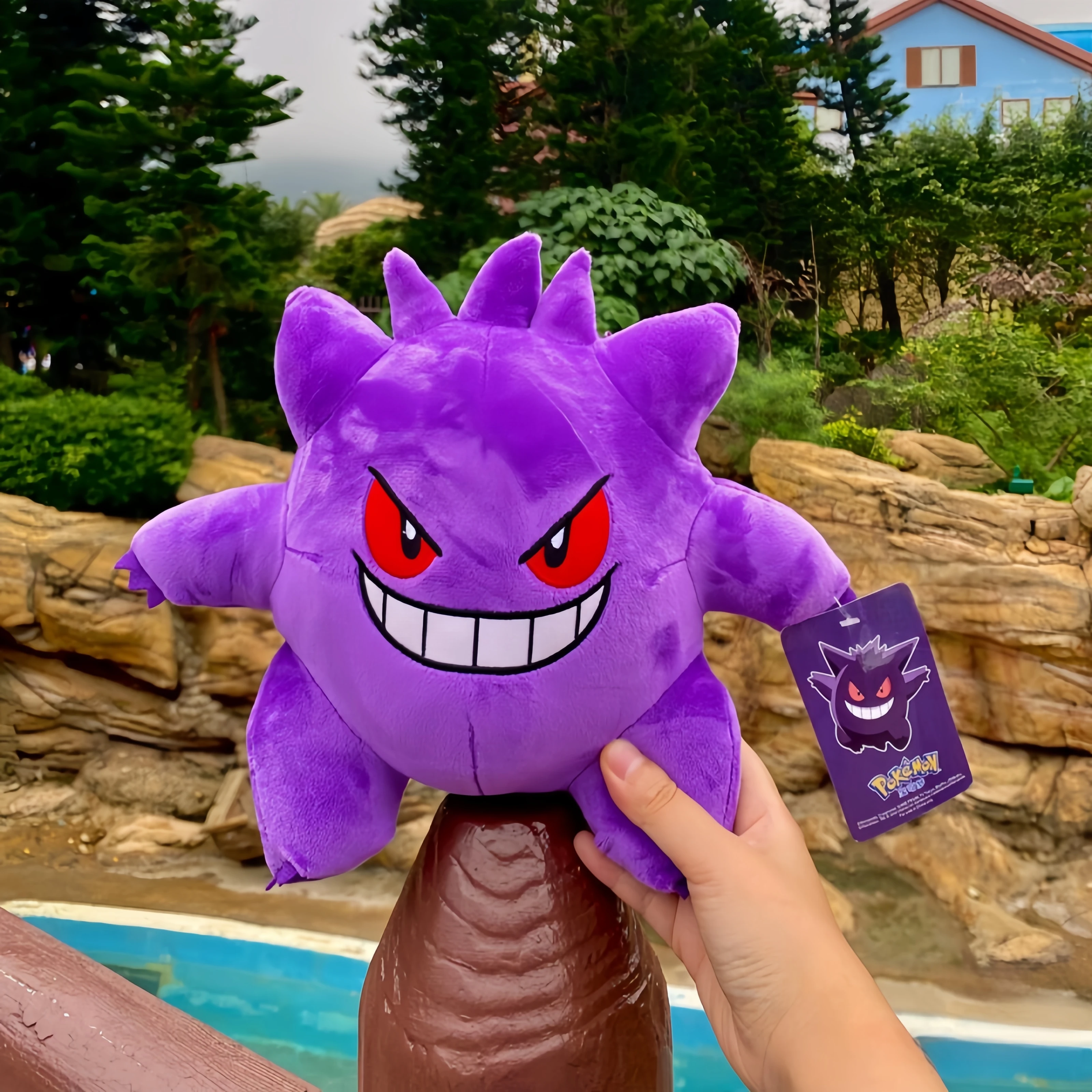 24cm Gengar Pokemon Plush Toy Purple Devil Stuffed Doll Anime Pikachu Peluche Kawaii Gift Pokemon Gengar Plushies