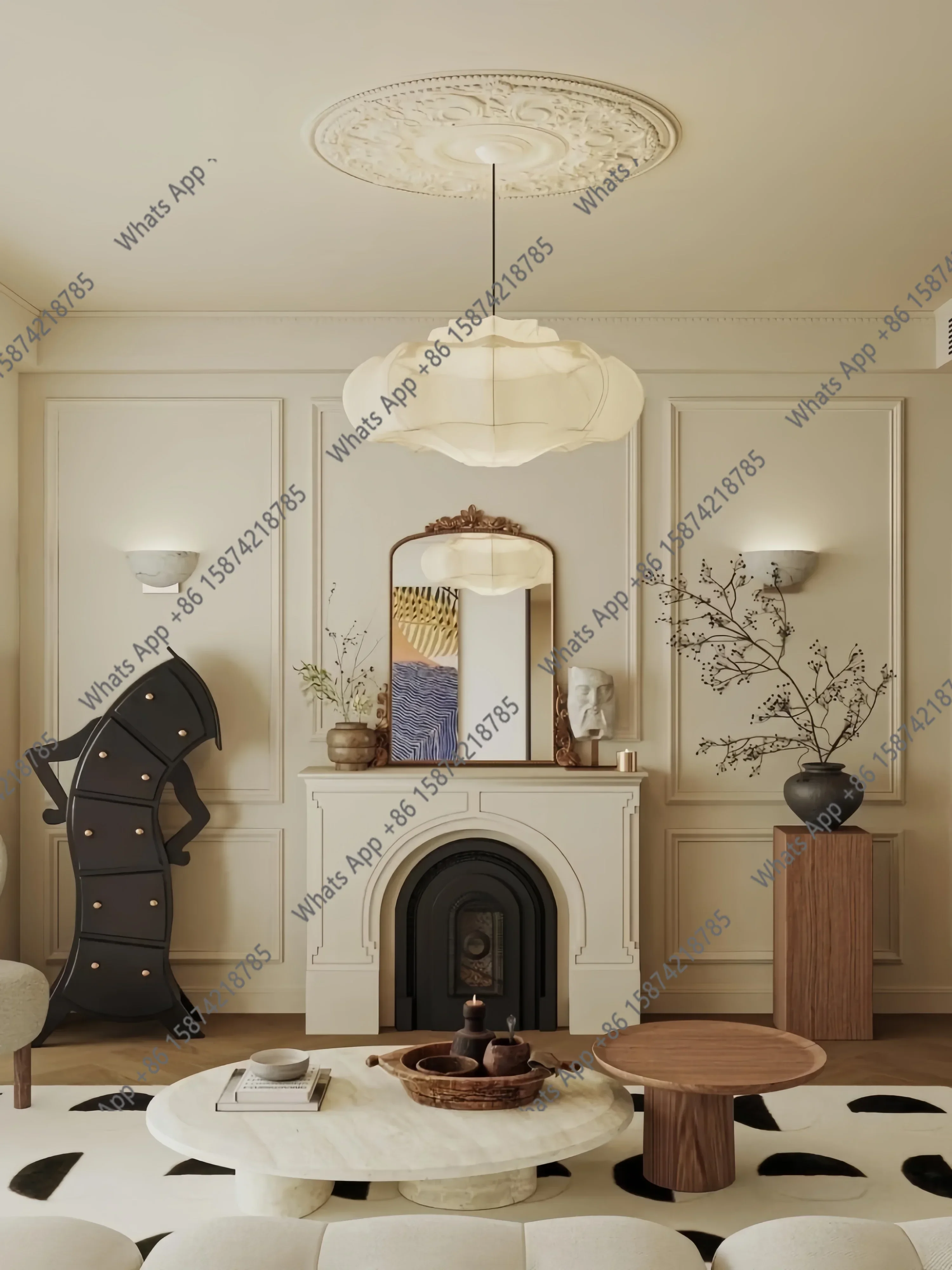 40 French solid wood fireplace modern simple entrance cabinet European style, simulated fire fireplace cabinet decorative