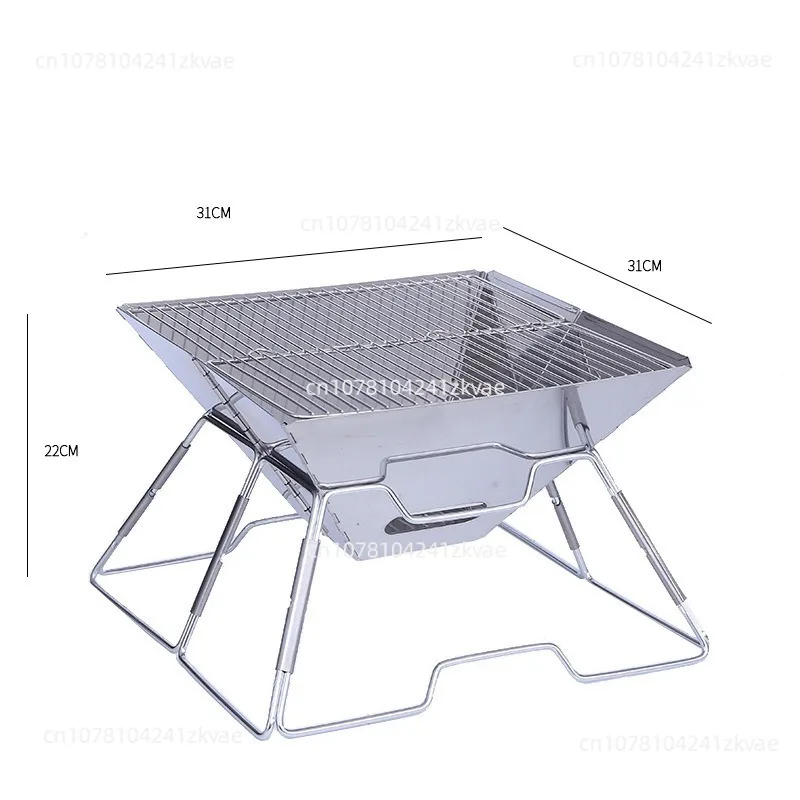 

Outdoor foldable bbq grill stainless steel portable firewood stove camping bbq grill fire pit