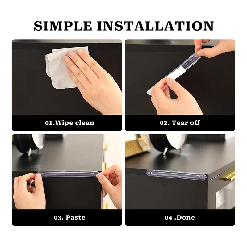 6แพ็คใสเฟอร์นิเจอร์กันกระแทกประตูตู้ซิลิโคนสำหรับลิ้นชักห้องอาบน้ำกันชนประตูรั้วกั้นเด็กติดผนังจากเก้าอี้ด้านหลัง