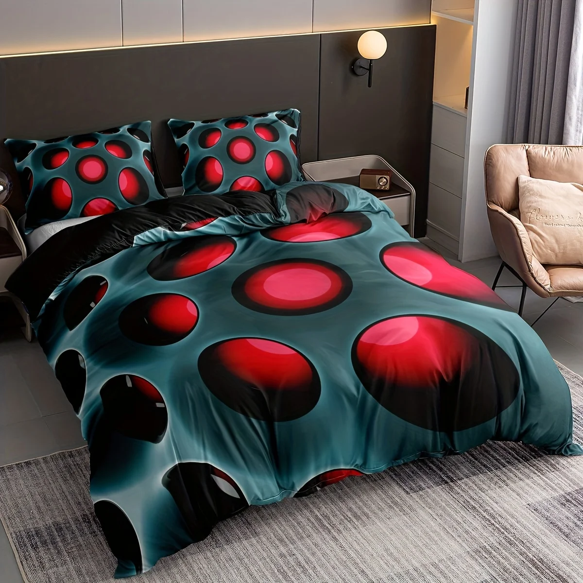 

Holes Print Bedding Set Soft Comfortable Duvet Cover For Bedroom Guest Room 1*Duvet Cover+2*Pillowcase Without Core