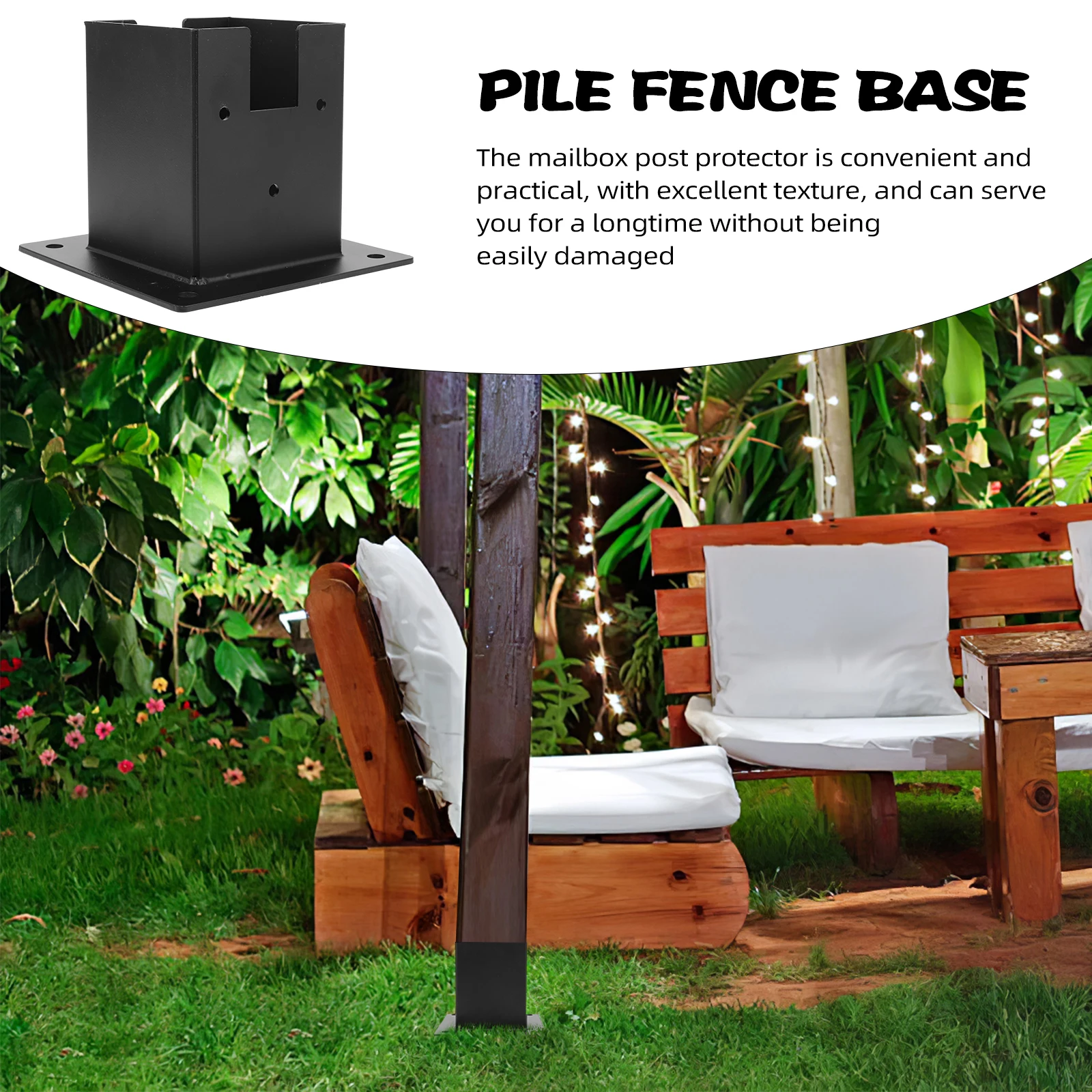 

Wood Post for Mailbox Fence Deck Railing Bracket Cover Square Base Post Protector Sturdy Smooth Edge Long Life