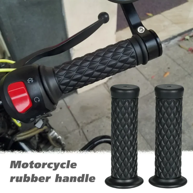Manillar de motocicleta clásico de 7/8 ''y 22mm, empuñaduras de goma Vintage para motocicleta Yamaha Honda Suzuki Harley Cafe Racer
