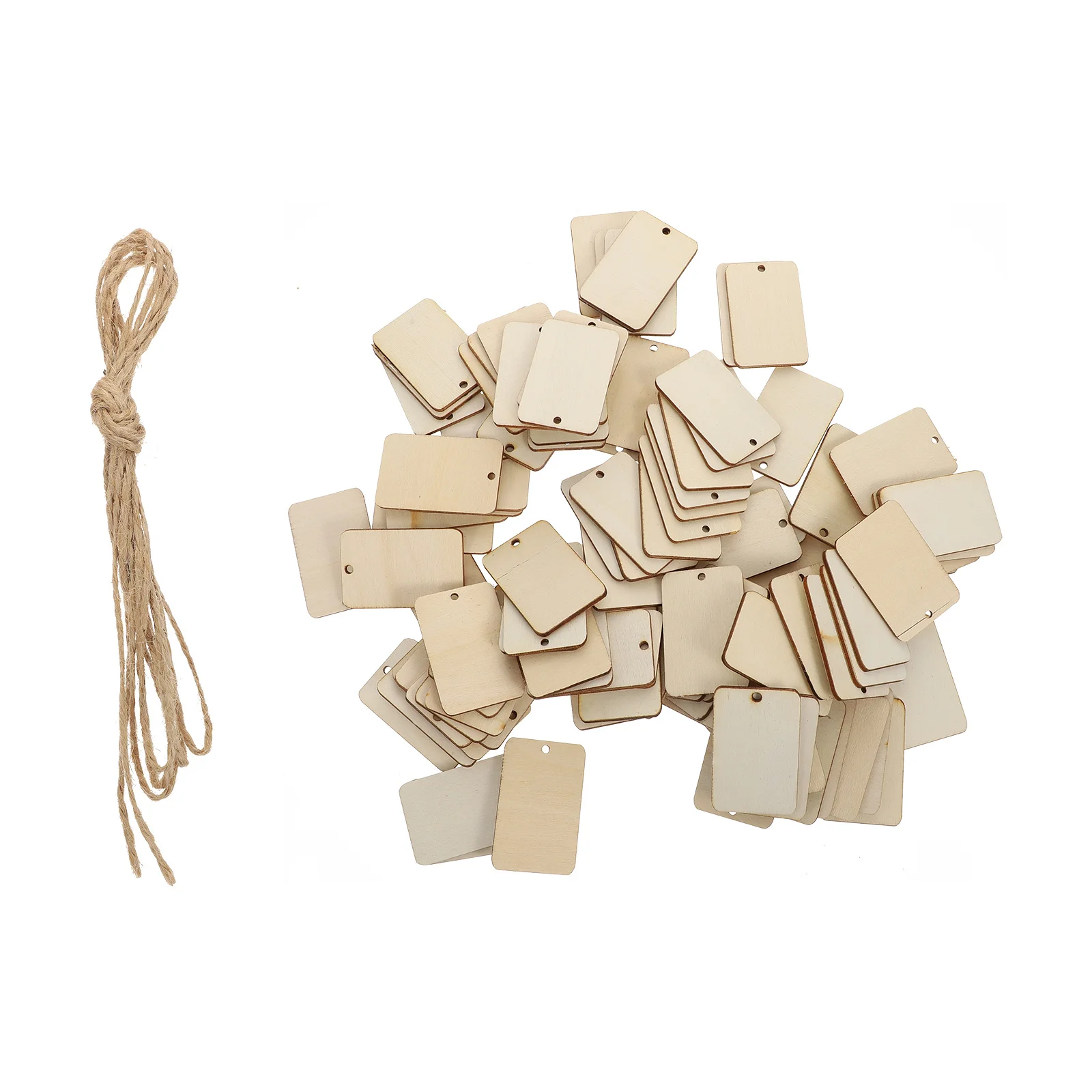 

1Set DIY Wooden Slices Rectangular Polished Craft Pendants Graffiti Hanging Decor Handmade Wooden Craft Supplies for Kids