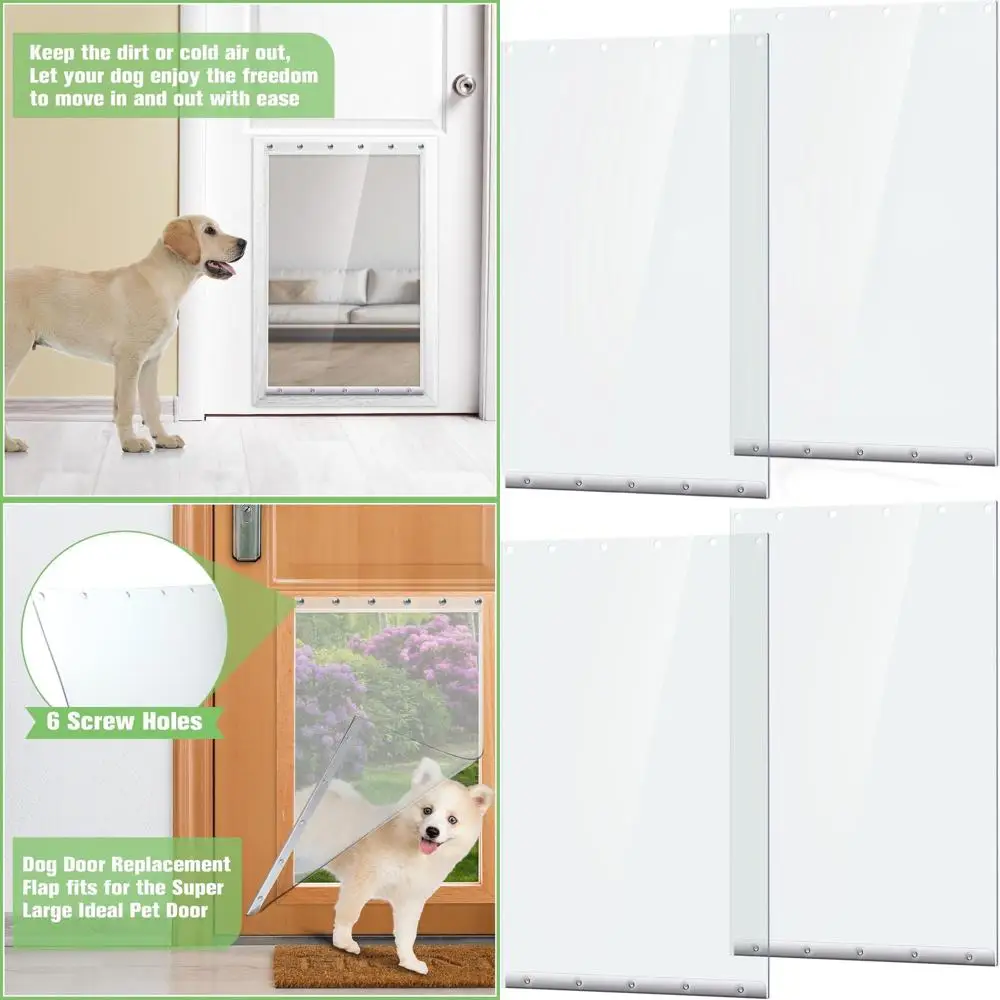 

Комплект из 2 сменных защелок для дверей для собак, 15x23,5 дюймов, подходит для различных дверей для собак, выдерживает собак весом до 120 фунтов, прозрачные, гибкие, устойчивые к погодным условиям.