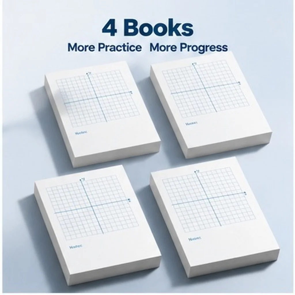 4 Books Number Practice Notebooks Math Exercises Xy Coordinate Sheets Graph Paper Math Drawing Papers Grid Paper for School