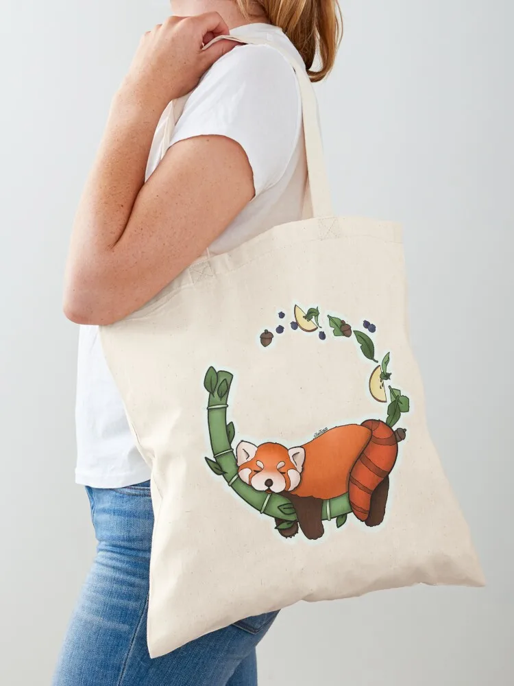 

Red Panda Tote Bag university shopper bag women bag tote Canvas stote