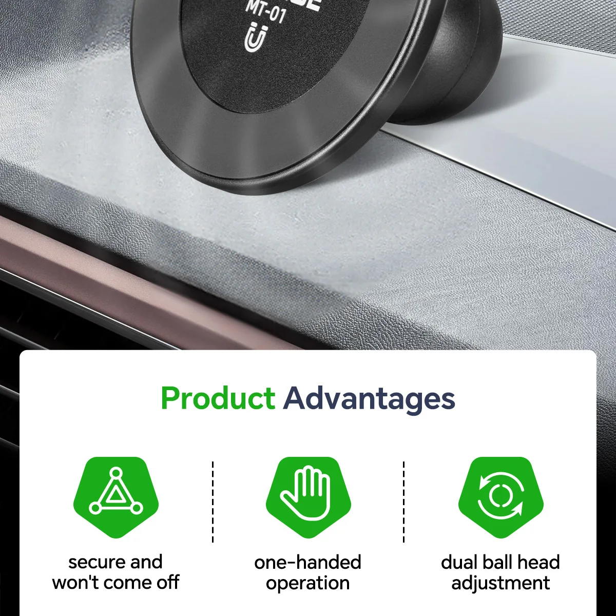 FANAUE Magnetischer Autotelefonhalter aus Aluminium, Zubehör für das Armaturenbrett des zentralen Steuerbildschirms für iPhone 14, 13, 12, Xiaomi Vivo Huaw – Detail 2