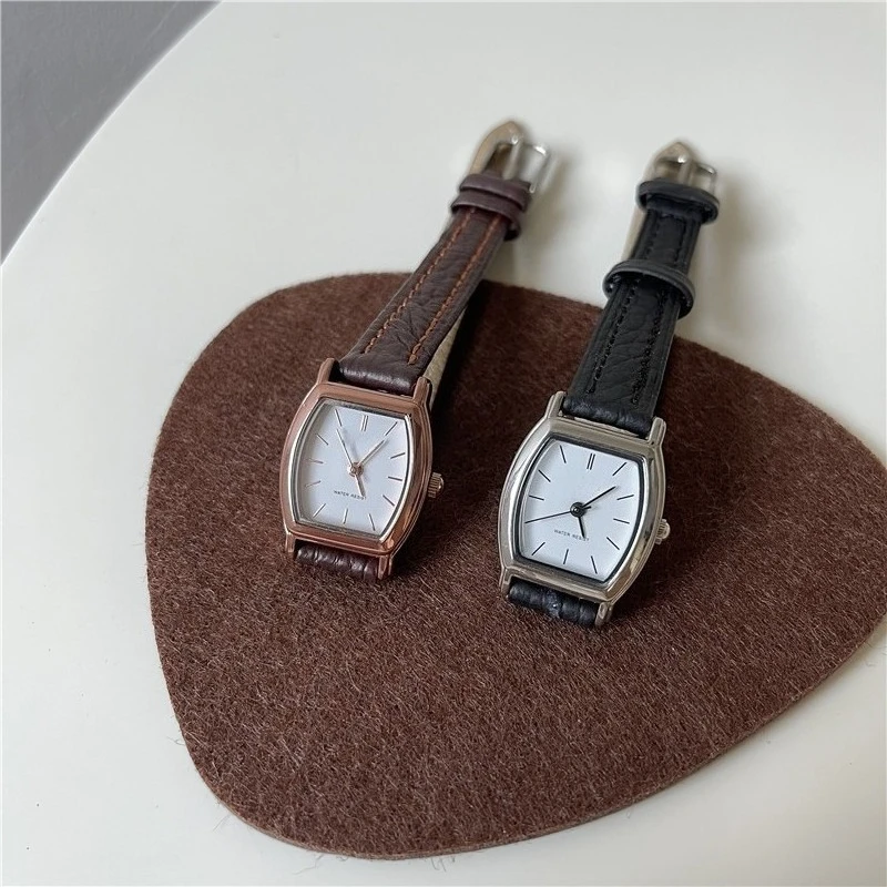 

Женские часы в стиле ретро, классические повседневные кварцевые часы с прямоугольным циферблатом и кожаным ремешком, модные женские наручные часы Relojes De Mujer