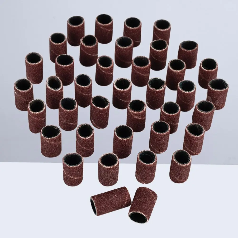 100 قطعة الماس الرملي الدائري لقمة ثقب الصلب اكسيد الالمونيوم طلاء الأظافر أدوات مانيكير رأس مطحنة الملحقات