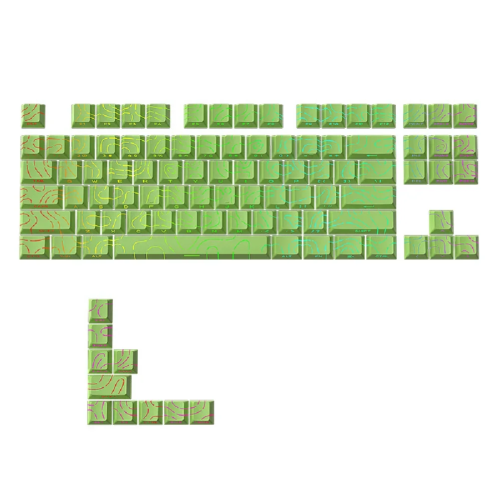 輪郭キーキャップラインひびの入った文字輝く 97 キーオリジナル高さキーキャップ 60% 65% 75% 96% 98% 100% メカニカルキーボード用