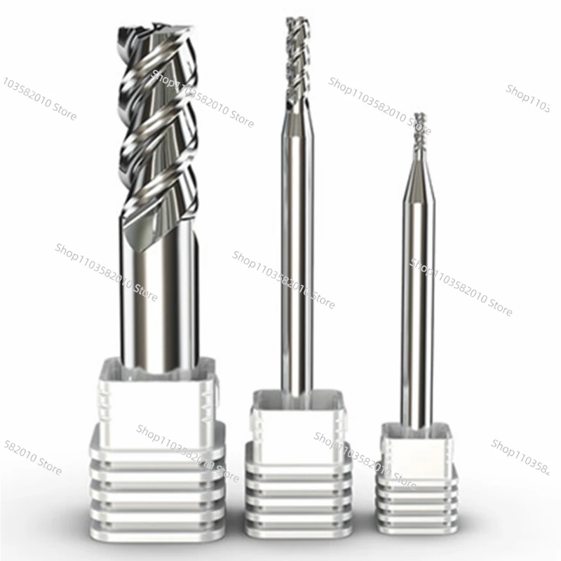 Tungsten steel R end mills with long shank 55 degree 3 flutes cnc milling cutter corner rounding end mill for aluminum alloy