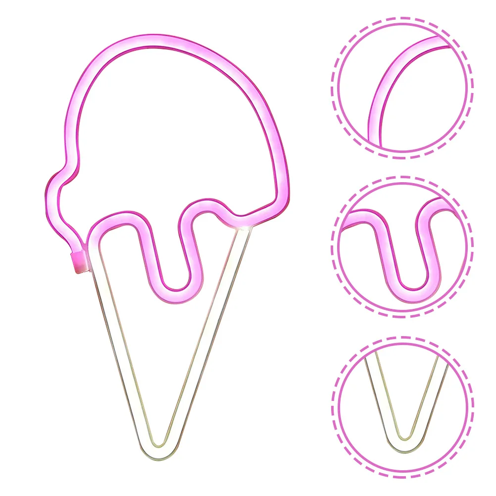 

Unique Ice Cream LED Neon Sign Creative Home Bar Party Decor Photography Prop Fine Workmanship