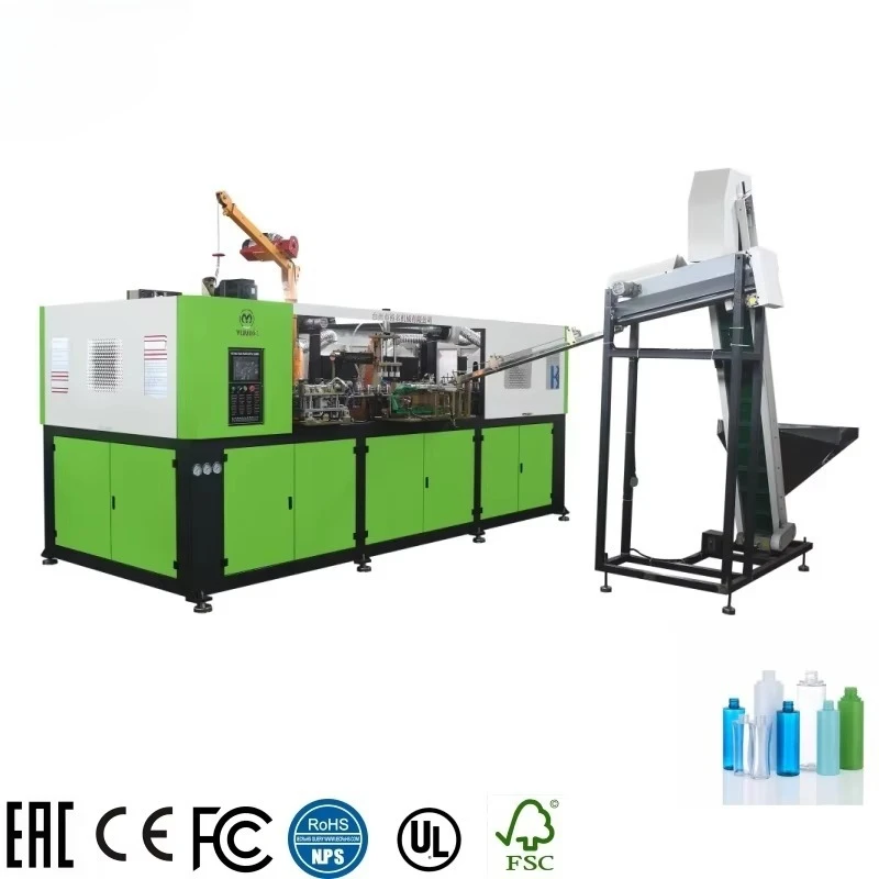 YG Customized 4 Cavity Full Automatic Stretch Blow Moulding Machine For Cosmetic PET Plastic Bottles SMC High Pressure Valve Del