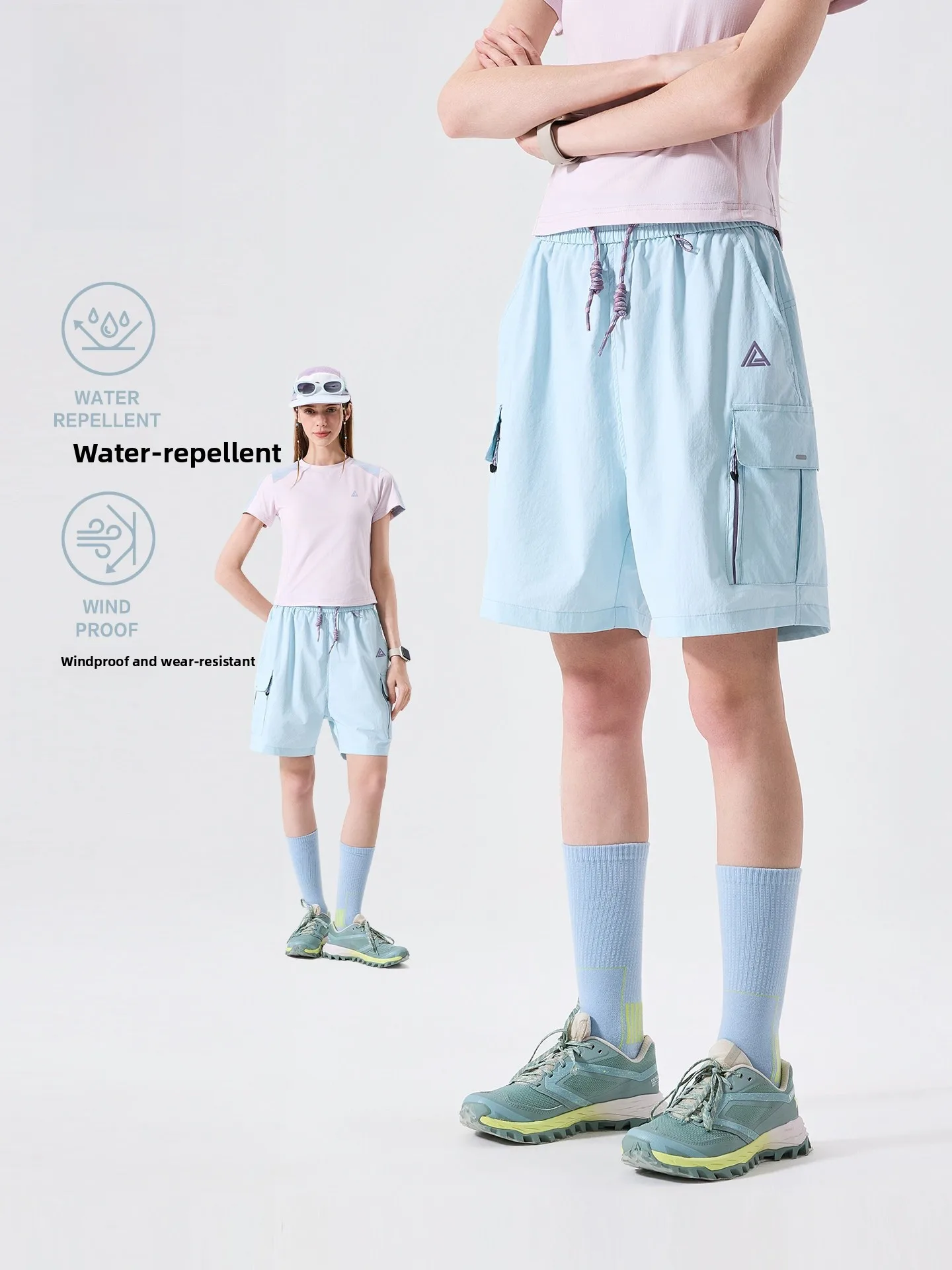 

LAZY DAY Outdoor Waterproof Wear-Resistant Quick-Dry Workwear Shorts Women's Summer Thin Casual Sports Five-Point Pants