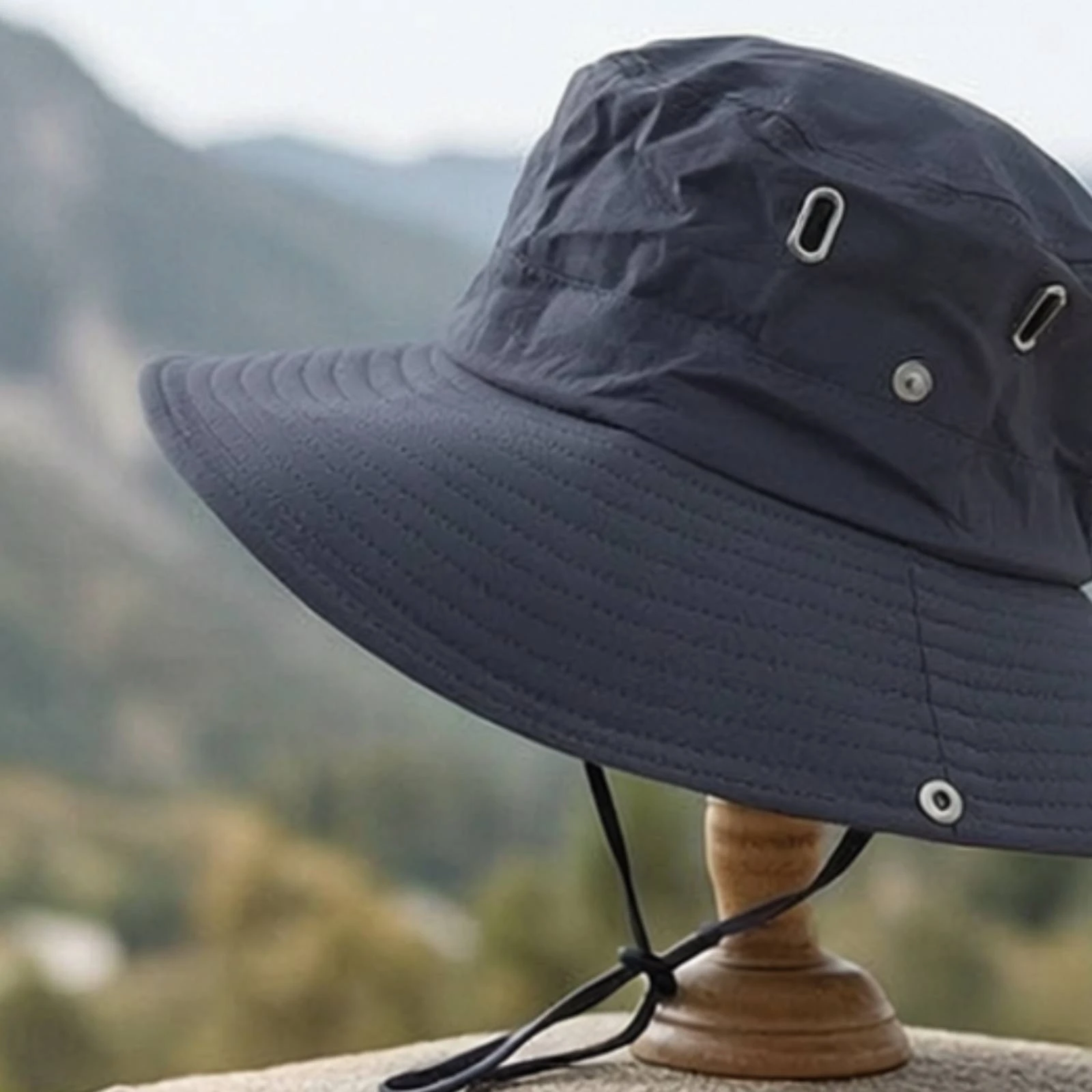 Wide-Brim Sun Hat Breathable Sun Hat with Chin Strap Portable Long-Lasting for Hikers, Hiking, Fishing
