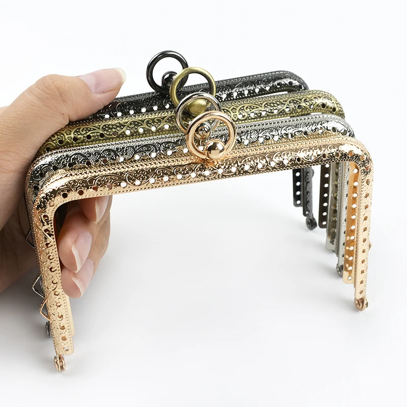 1/2/3/5Pcs Metal Purse Frame Kiss Clasp 11/12/13cm Rectangle Embossing Bag Handles Framework Wallet Sewing Hardware Accessories