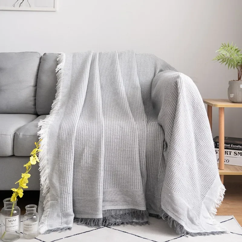 Cotton and Linen Sofa Towel Solid Color Sofa Mat Four Seasons Universal Sofas Pad for Living Room Anti-Slip Couch Cushion Luxury