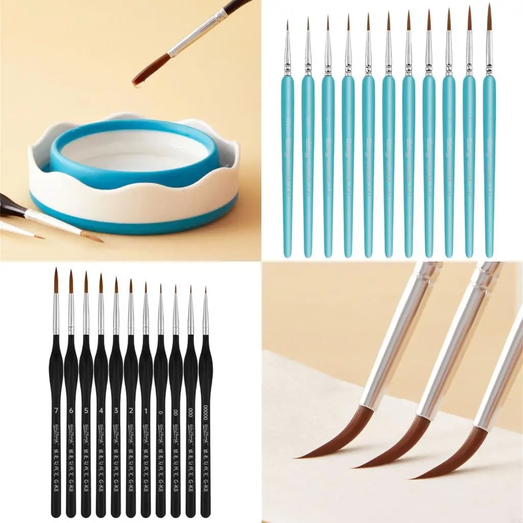 11pcs تفاصيل فرش الطلاء للاكريليك المائي المائي #1