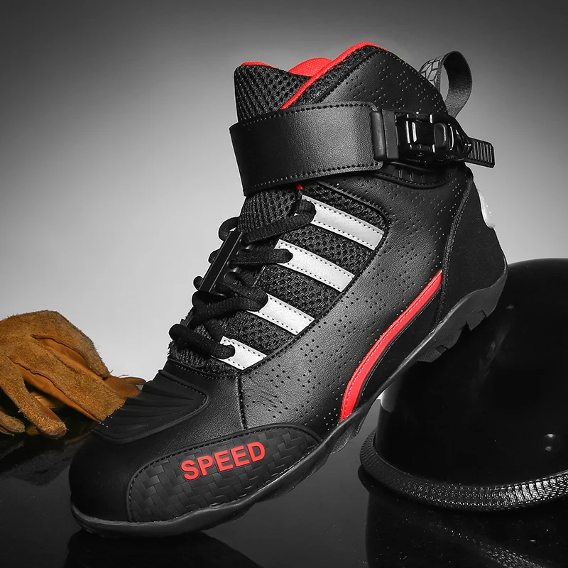 New Motorcycle Boots Men Leather Motos Breathable Anti Slip Wear-resistant Riders Boots Motorbike Racing Ankle Length Shoes image 5