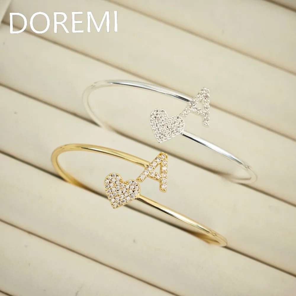 DOREMI 9mm Lettera iniziale Bracciale sfalsato personalizzato con ciondoli Regalo di nozze privato Lettere Bracciale regalo Bracciale gioielli