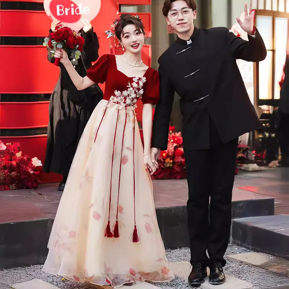 robe-de-mariee-elegante-en-tulle-bordeaux--robe-a-col-carre-grande-taille-pour-mariage-fiancailles-et-soiree-de-remise-de-diplome